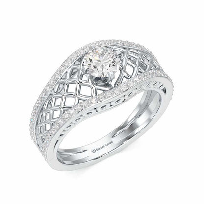Shimmer Radiance Solitaire Ring - White Gold - Image 1