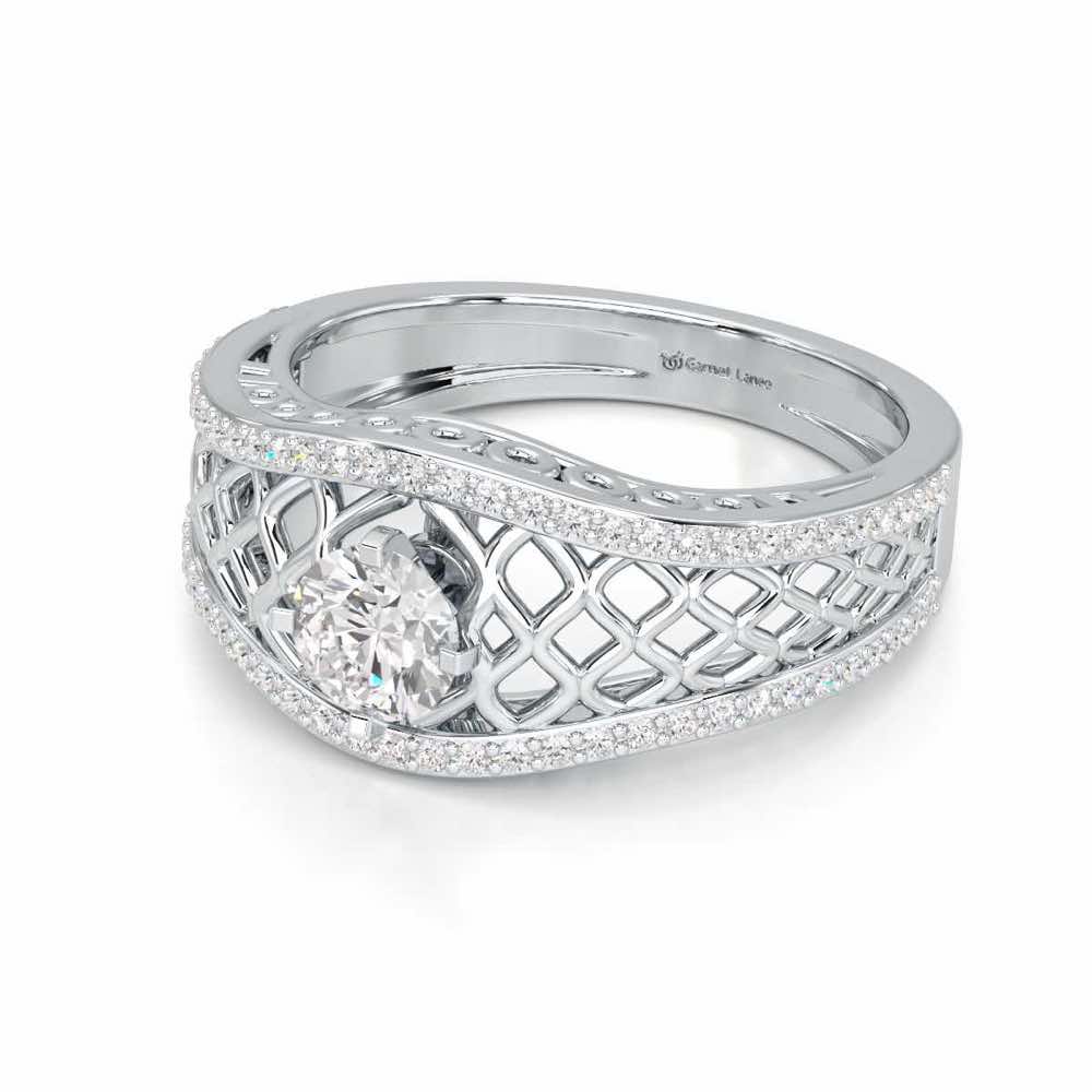 Shimmer Radiance Solitaire Ring - White Gold - Image 2