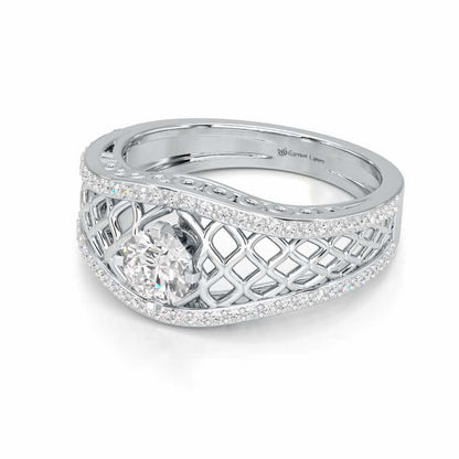 Shimmer Radiance Solitaire Ring - White Gold - Image 2