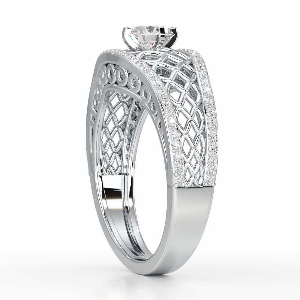 Shimmer Radiance Solitaire Ring - White Gold - Image 3