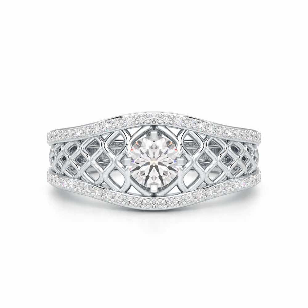 Shimmer Radiance Solitaire Ring - White Gold - Image 4