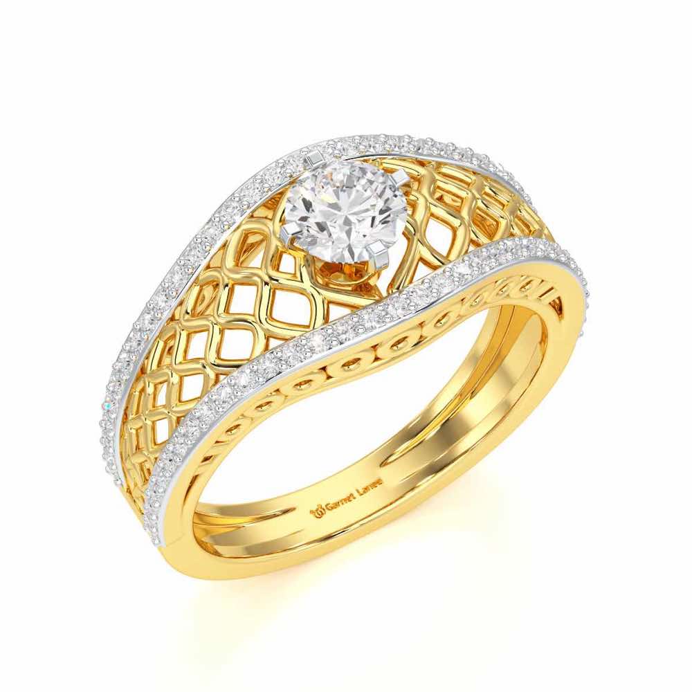 Shimmer Radiance Solitaire Ring - Yellow Gold - Image 1