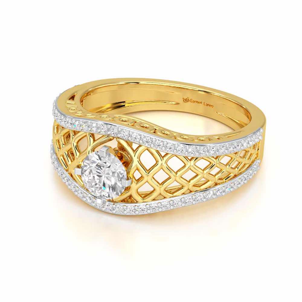 Shimmer Radiance Solitaire Ring - Yellow Gold - Image 2