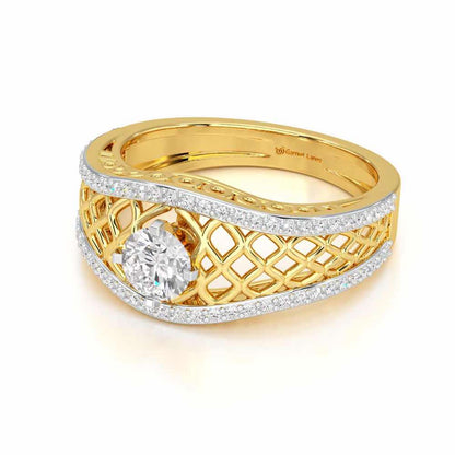 Shimmer Radiance Solitaire Ring - Yellow Gold - Image 2