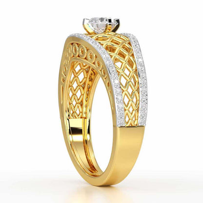 Shimmer Radiance Solitaire Ring - Yellow Gold - Image 3