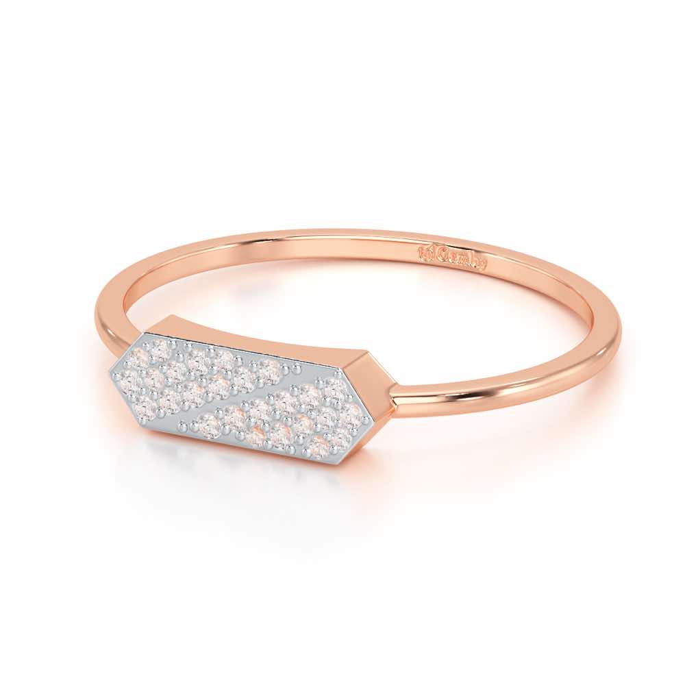 Shimmer Tango Silver Ring - Rose Gold - Image 2