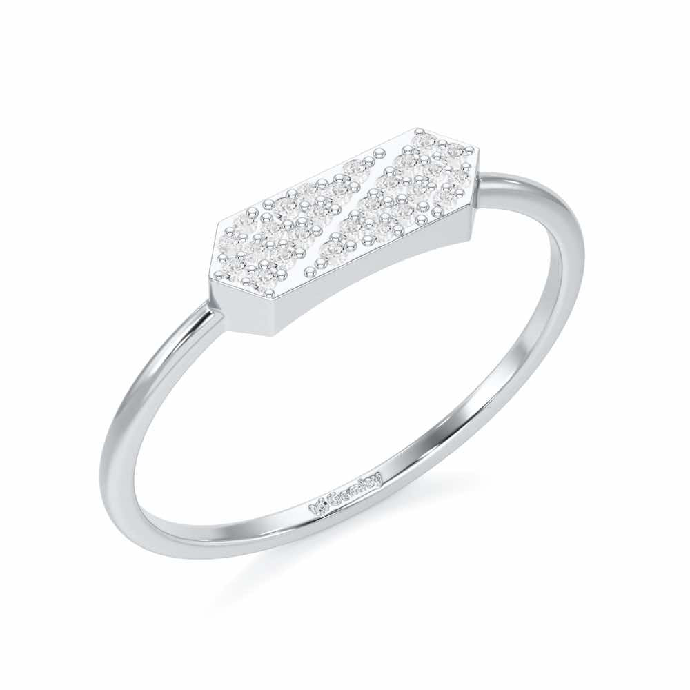 Shimmer Tango Silver Ring - White Gold - Image 1