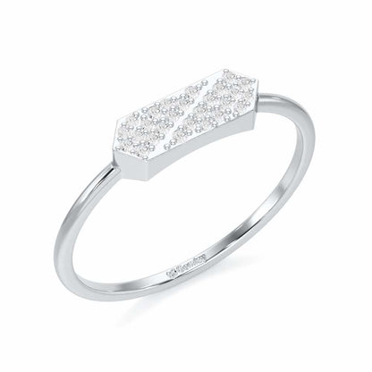 Shimmer Tango Silver Ring - White Gold - Image 1