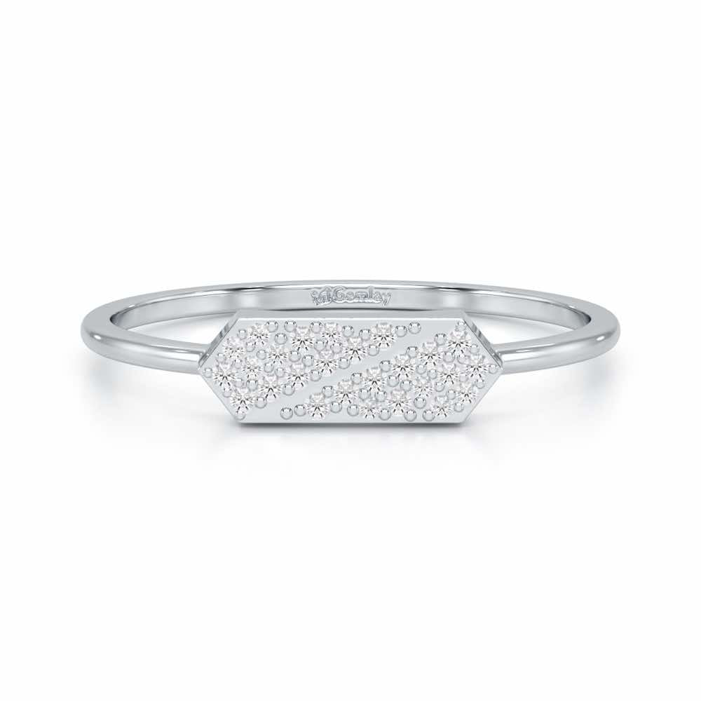 Shimmer Tango Silver Ring - White Gold - Image 4