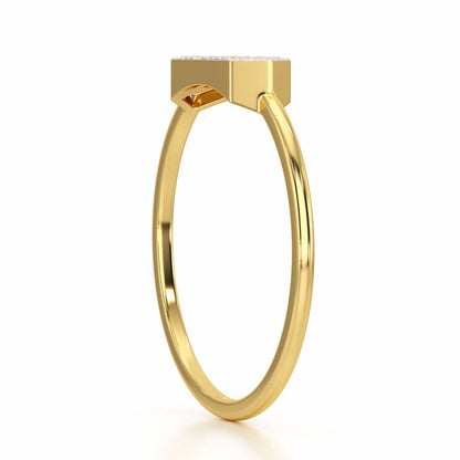 Shimmer Tango Silver Ring - Yellow Gold - Image 3