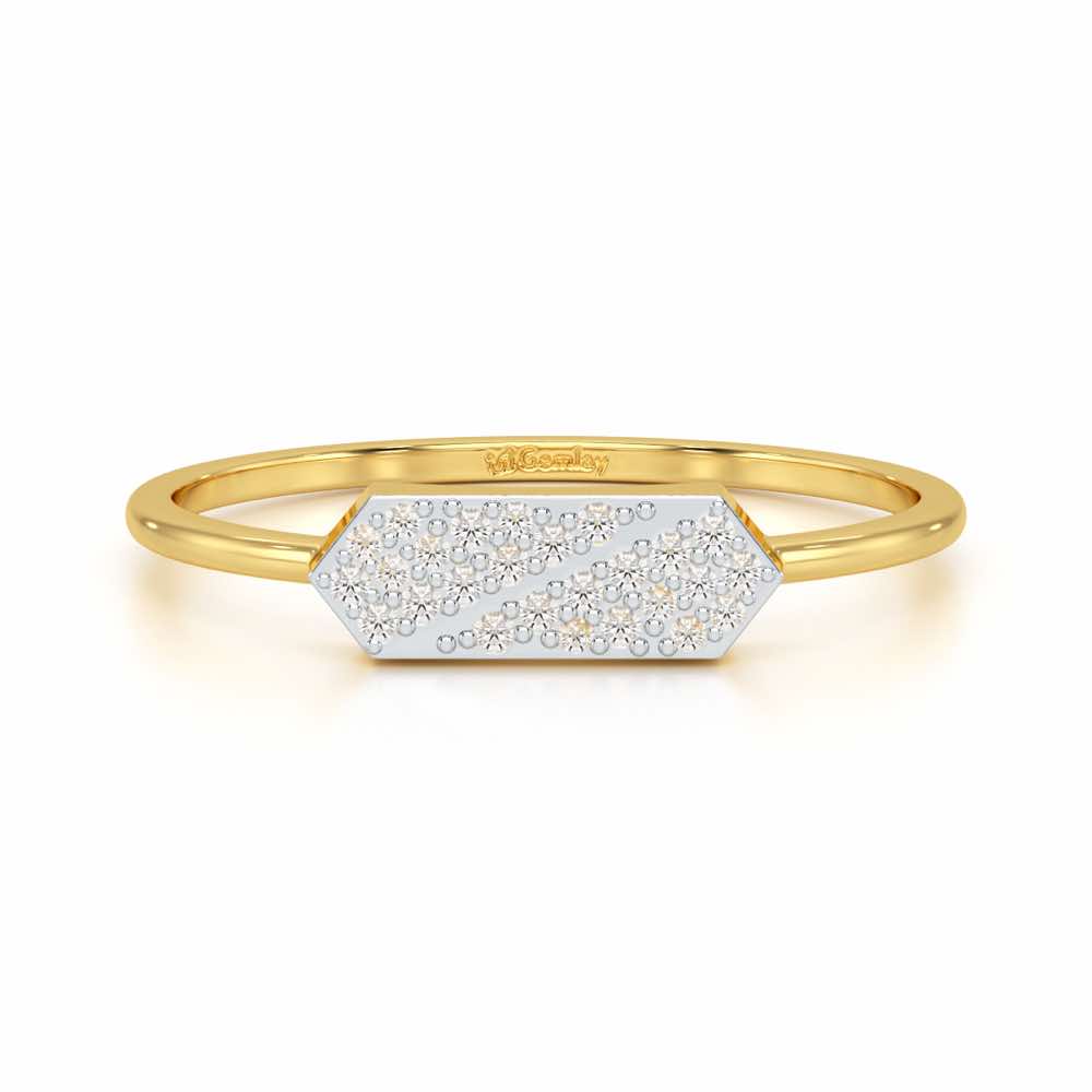 Shimmer Tango Silver Ring - Yellow Gold - Image 4