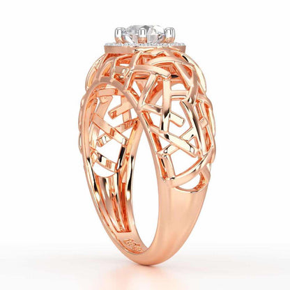 Shimmer Web Solitaire Ring - Rose Gold - Image 3