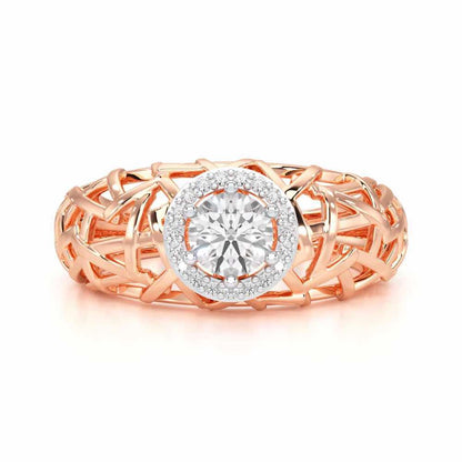 Shimmer Web Solitaire Ring - Rose Gold - Image 4