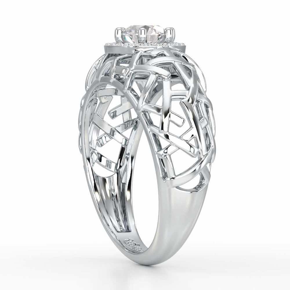 Shimmer Web Solitaire Ring - White Gold - Image 3