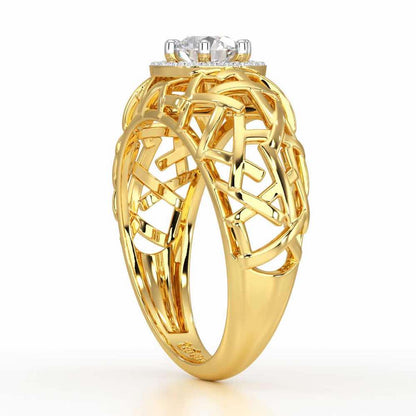 Shimmer Web Solitaire Ring - Yellow Gold - Image 3