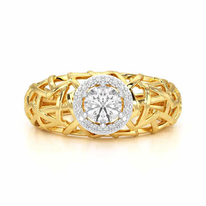 Shimmer Web Solitaire Ring - Yellow Gold - Image 4