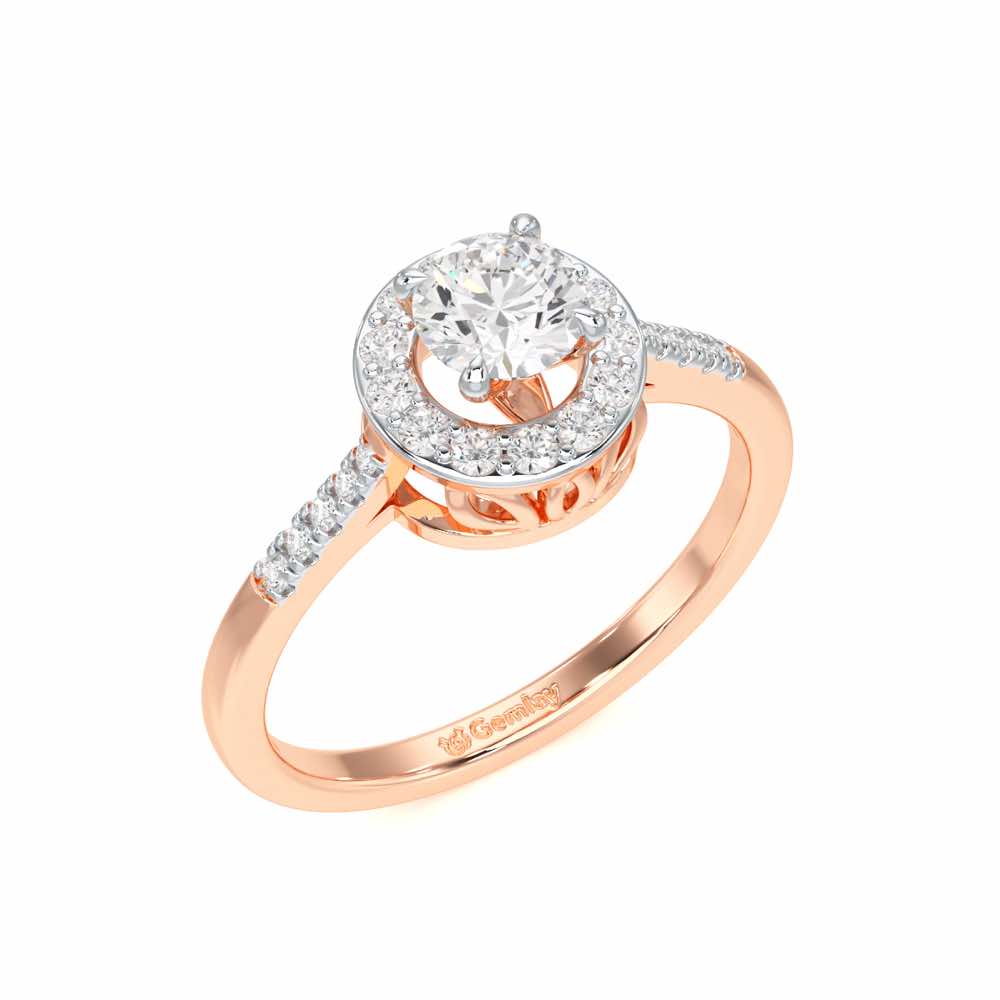 Shimmering Aura Solitaire Ring - Rose Gold - Image 1