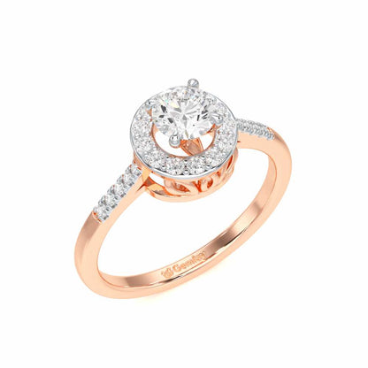 Shimmering Aura Solitaire Ring - Rose Gold - Image 1