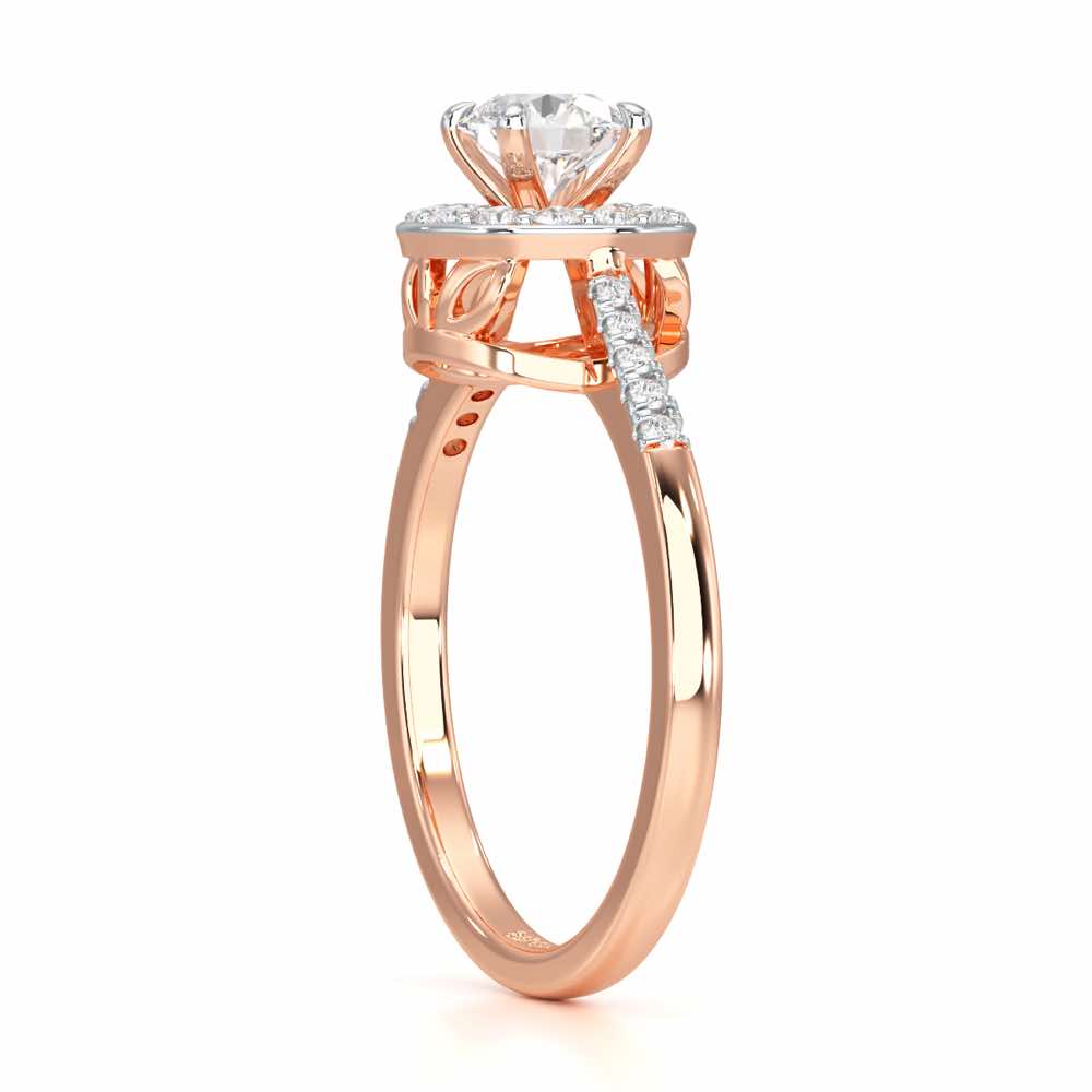 Shimmering Aura Solitaire Ring - Rose Gold - Image 3