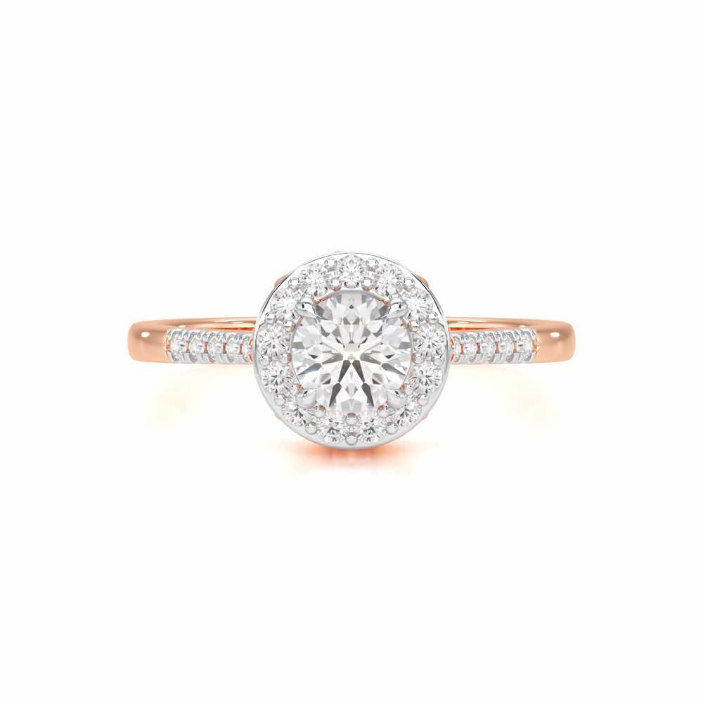 Shimmering Aura Solitaire Ring - Rose Gold - Image 4