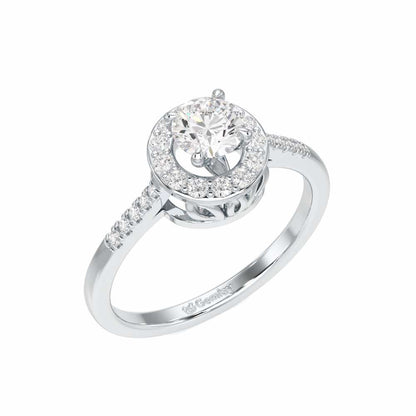 Shimmering Aura Solitaire Ring - White Gold - Image 1