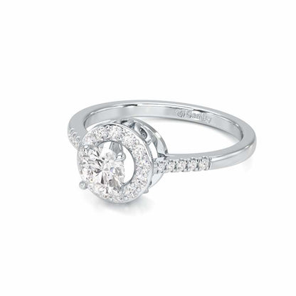 Shimmering Aura Solitaire Ring - White Gold - Image 2