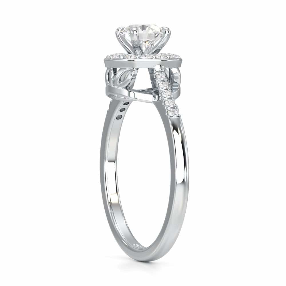 Shimmering Aura Solitaire Ring - White Gold - Image 3