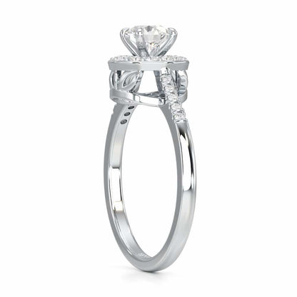 Shimmering Aura Solitaire Ring - White Gold - Image 3