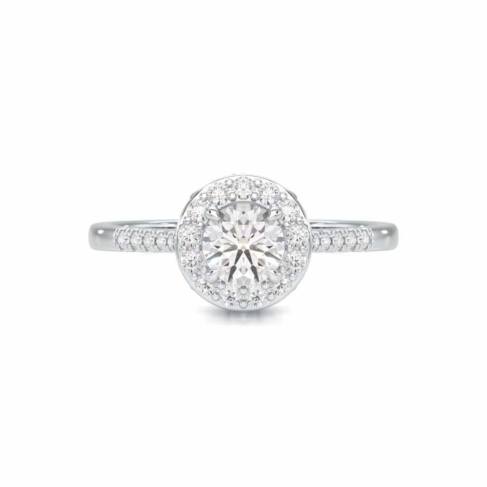 Shimmering Aura Solitaire Ring - White Gold - Image 4