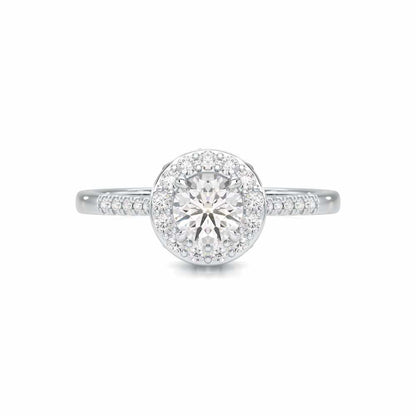 Shimmering Aura Solitaire Ring - White Gold - Image 4