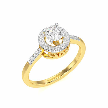 Shimmering Aura Solitaire Ring - Yellow Gold - Image 1