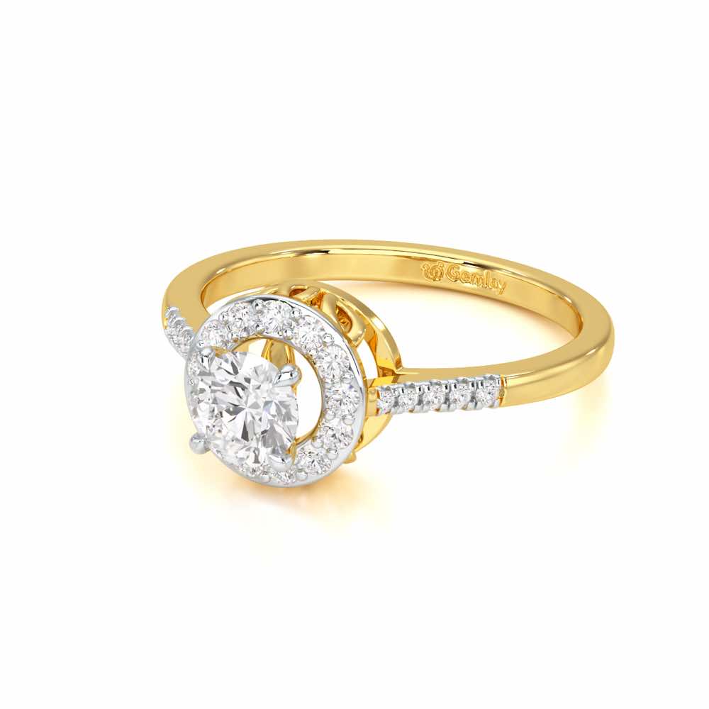Shimmering Aura Solitaire Ring - Yellow Gold - Image 2