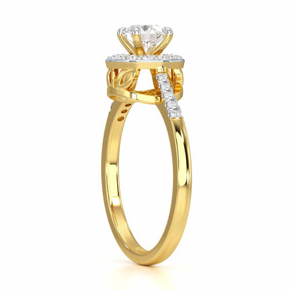 Shimmering Aura Solitaire Ring - Yellow Gold - Image 3