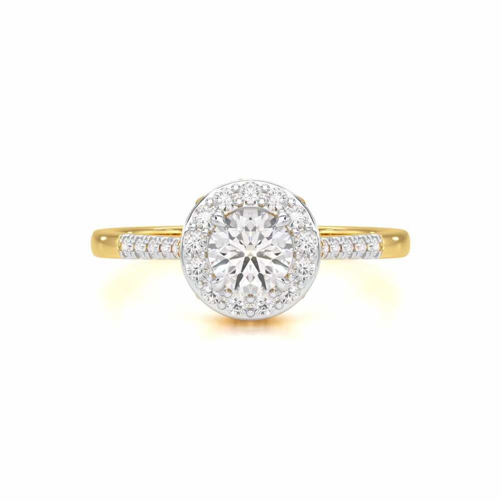 Shimmering Aura Solitaire Ring - Yellow Gold - Image 4