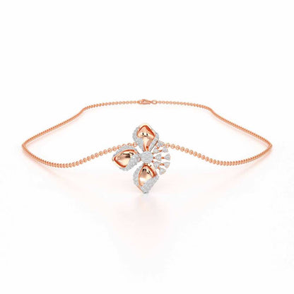 Shimmering Flower Silver Pendant - Rose Gold - Image 3