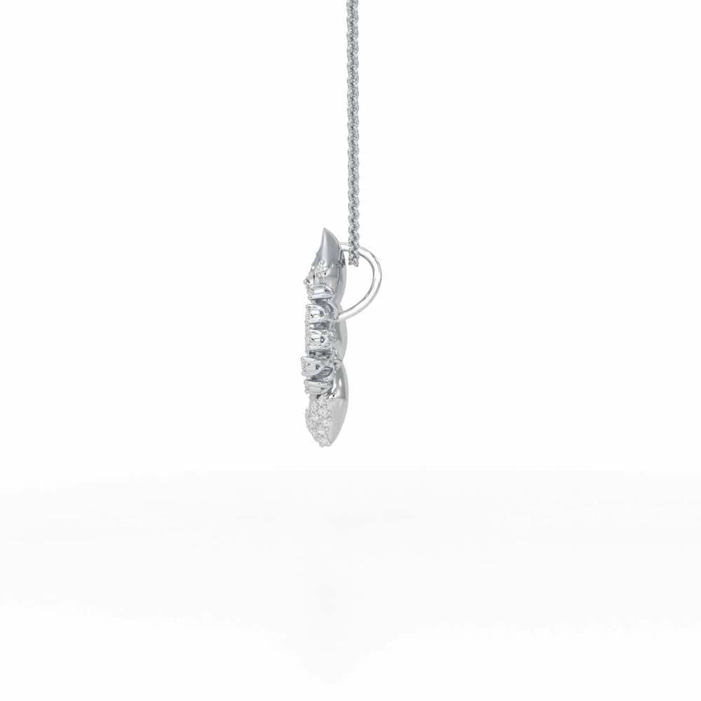 Shimmering Flower Silver Pendant - White Gold - Image 4