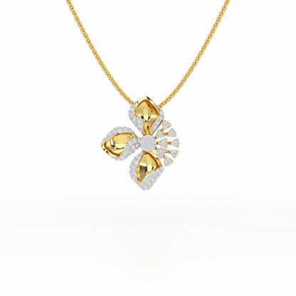Shimmering Flower Silver Pendant - Yellow Gold - Image 1
