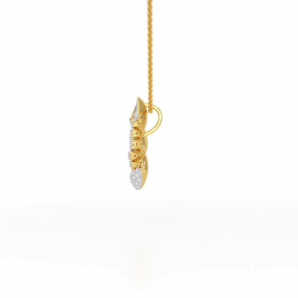 Shimmering Flower Silver Pendant - Yellow Gold - Image 4