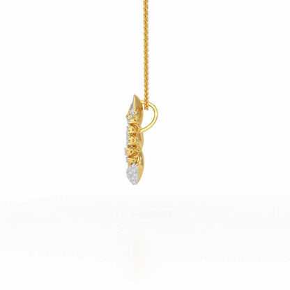 Shimmering Flower Silver Pendant - Yellow Gold - Image 4