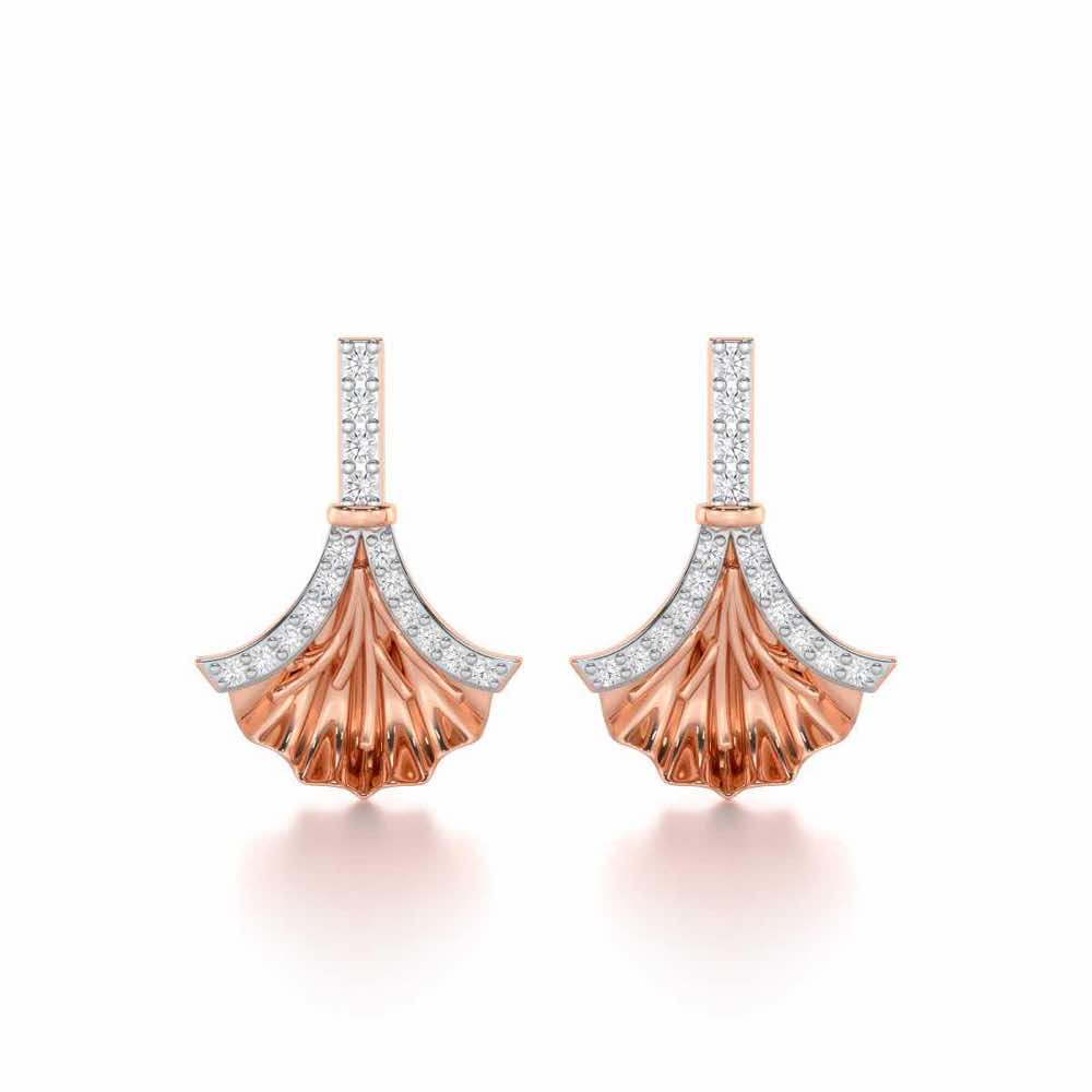 Shimmering Opulence Silver Earrings - Rose Gold - Image 1