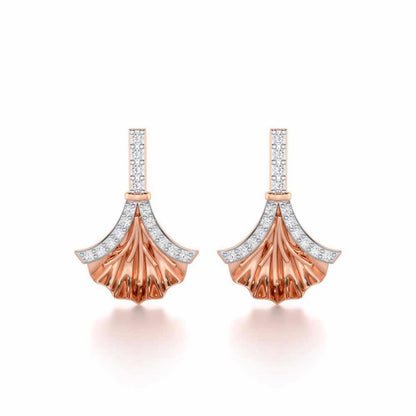 Shimmering Opulence Silver Earrings - Rose Gold - Image 1