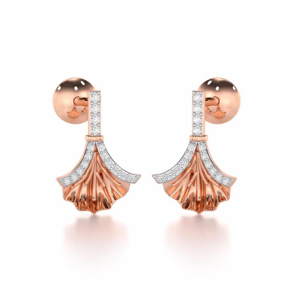 Shimmering Opulence Silver Earrings - Rose Gold - Image 2