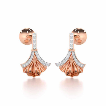 Shimmering Opulence Silver Earrings - Rose Gold - Image 2