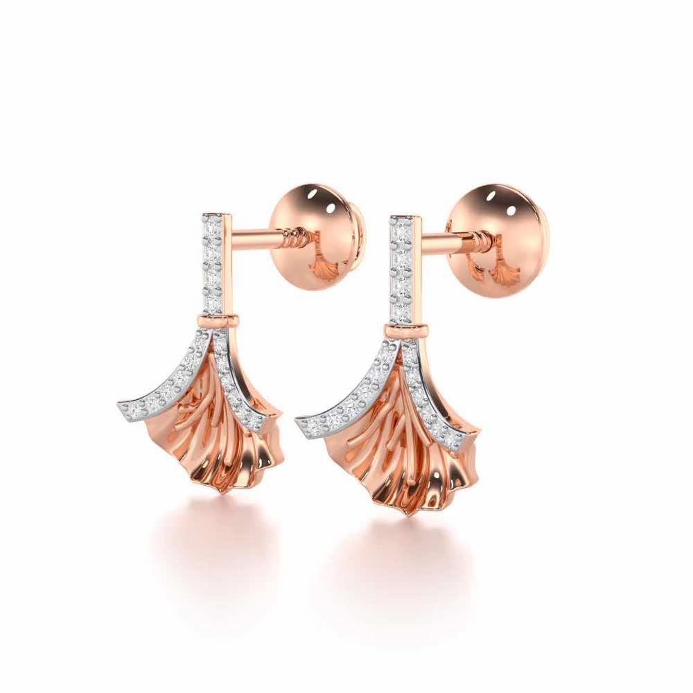 Shimmering Opulence Silver Earrings - Rose Gold - Image 3