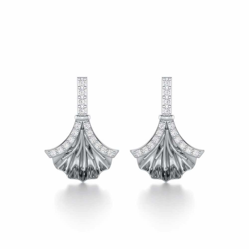 Shimmering Opulence Silver Earrings - White Gold - Image 1
