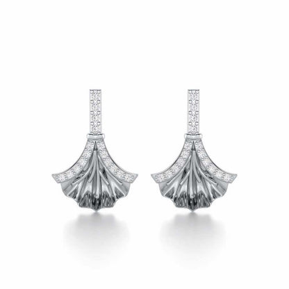 Shimmering Opulence Silver Earrings - White Gold - Image 1