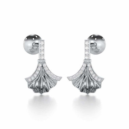 Shimmering Opulence Silver Earrings - White Gold - Image 2