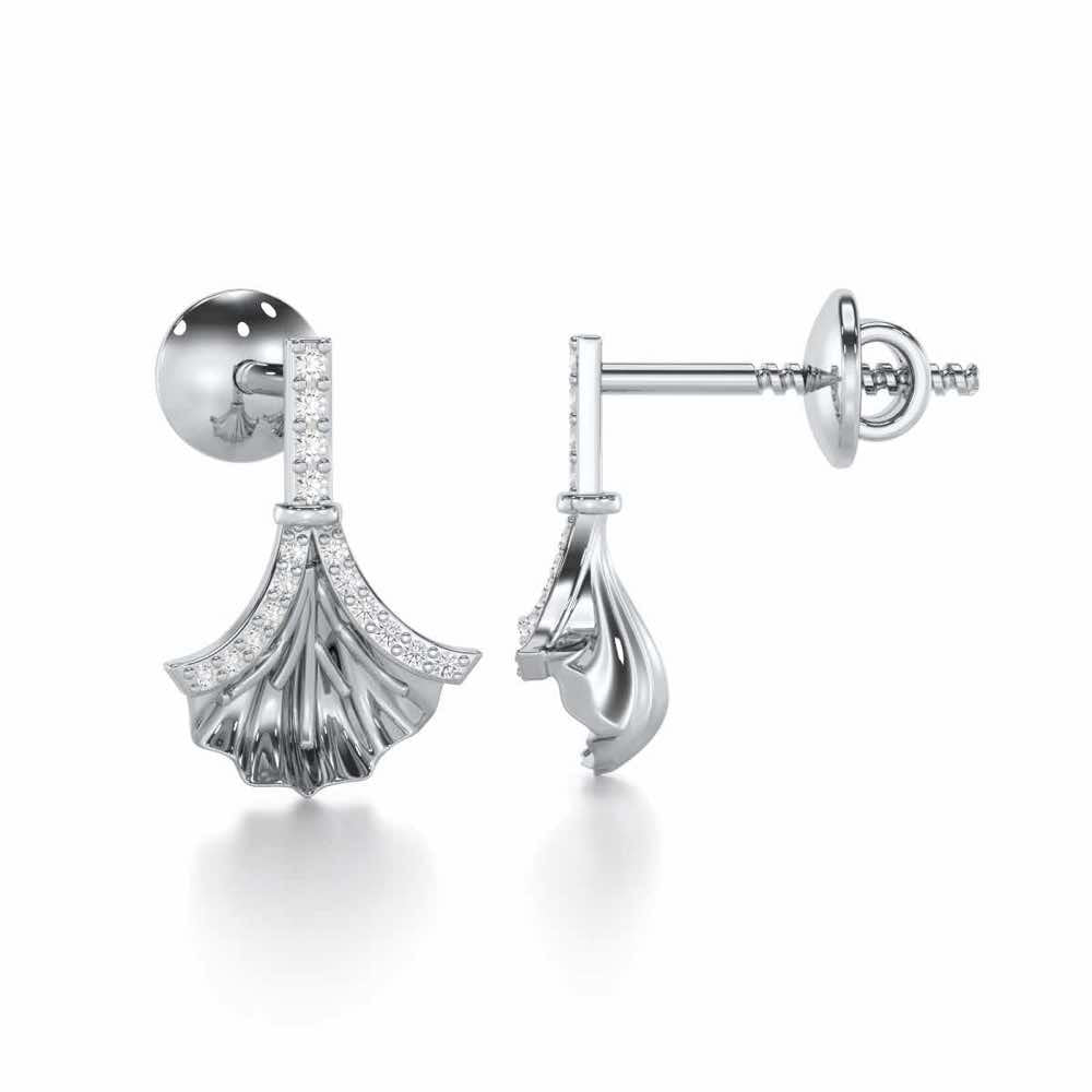 Shimmering Opulence Silver Earrings - White Gold - Image 4