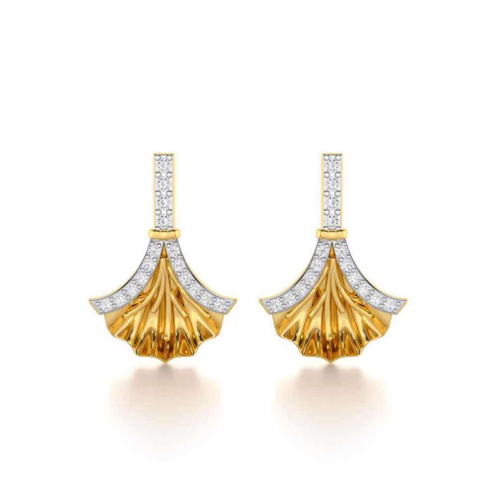 Shimmering Opulence Silver Earrings - Yellow Gold - Image 1