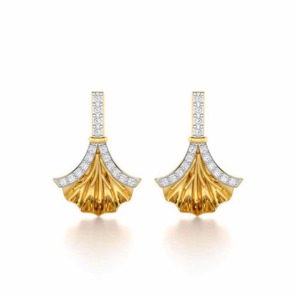 Shimmering Opulence Silver Earrings - Yellow Gold - Image 1